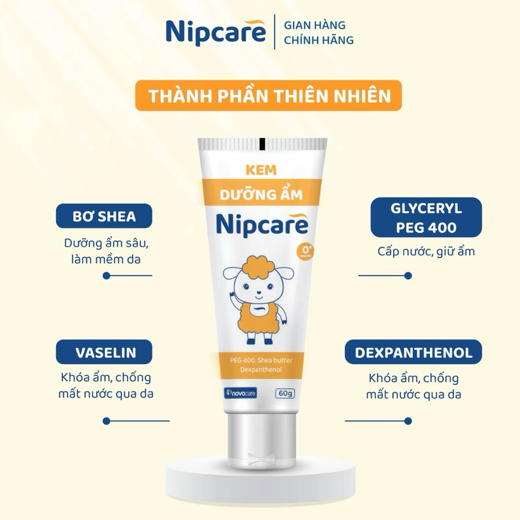 KEM KEM DƯỠNG ẨM NIPCARE – Kem dưỡng ẩm cho da khô, viêm da cơ địa, chàm sữa,…