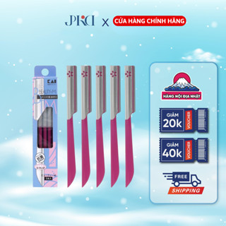  Set 10 Chiếc Dao Cạo Lông Mặt Lông Mày Thân Kim Loại Kai Beauty M BTM-5F1 Cán Hồng 
