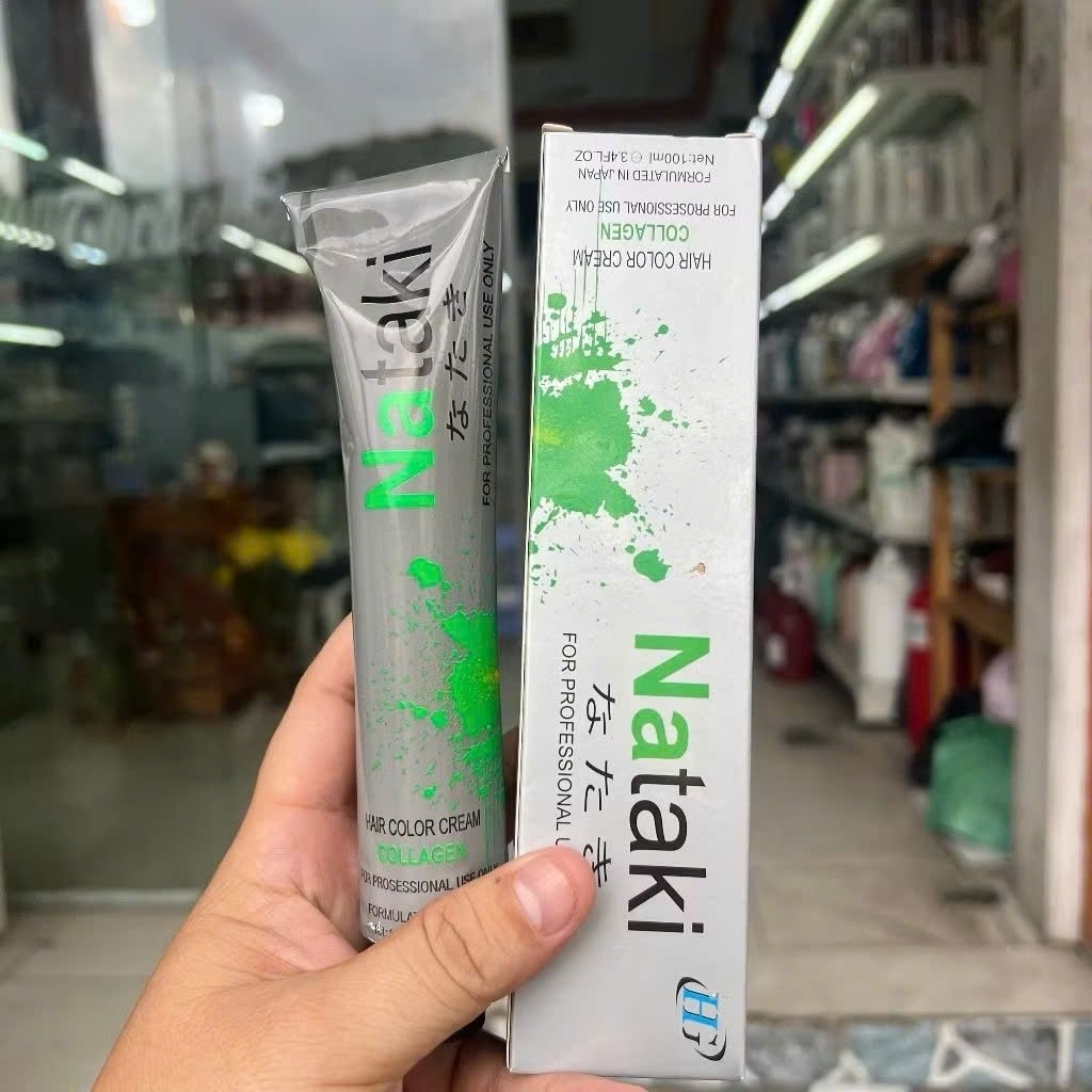 (Giá salon) Tuýp Màu Nhuộm Tóc Collagen Nataki 100ml , màu nhuộm cân bằng phủ bạc NATAKI dành cho th