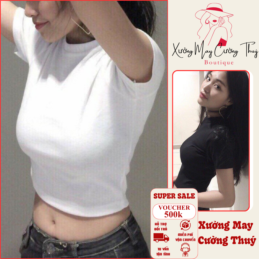 Áo Croptop Thun Gân – Tôn Dáng, Ôm Nhẹ, Form Chuẩn Hot Trend