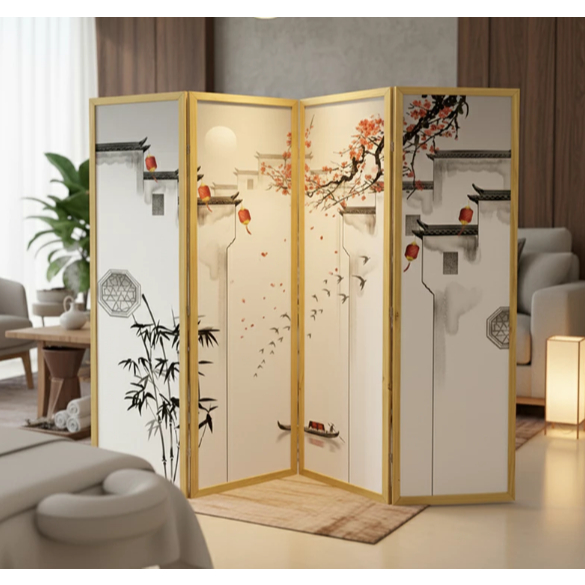Bình phong vách ngăn in phong thủy nhiều họa tiết thương hiệu Cozycasa - Gp392