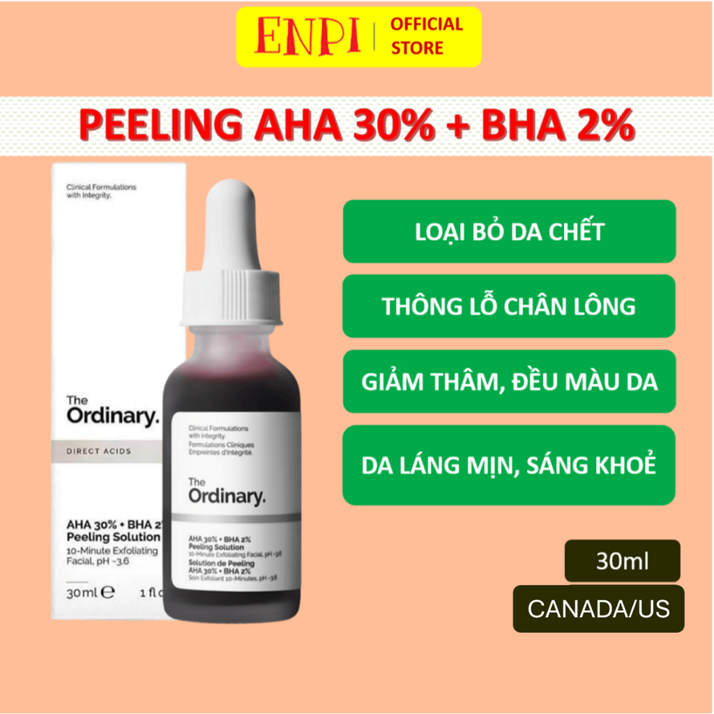  Thanh tẩy da The Ordinary AHA 30% + BHA 2% Peeling Solution 