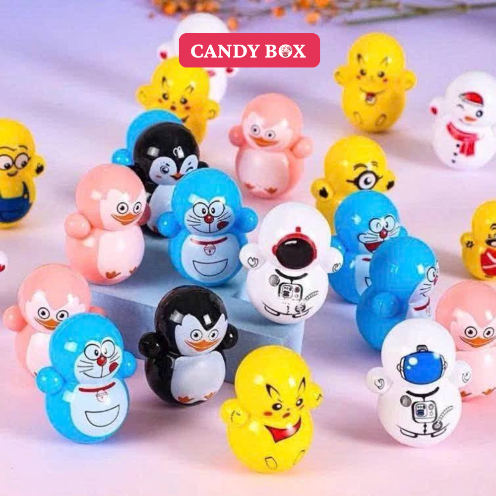 Combo 100 Con Lật Đật Mini Nhiều Màu Ngộ Nghĩnh Hoạt Hình Cute Cho Bé, Đồ Chơi Lật Đật Dễ Thương