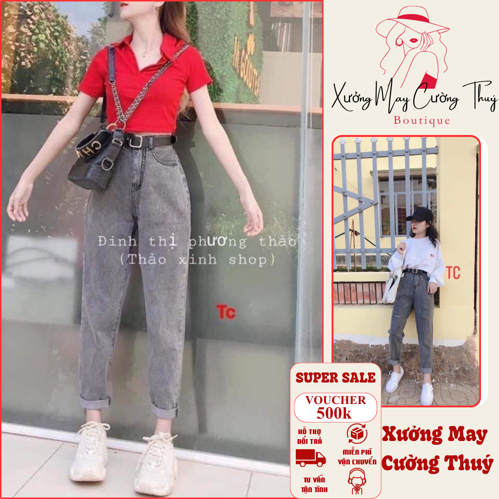 Quần Bò Baggy Khói – Chất Bò Mềm, Tôn Dáng, Mặc Đi Học – Đi Chơi Đều Đẹp