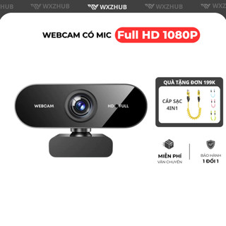 Webcam Full HD 1080p Kèm Micro Chống Ồn, Wedcam Laptop Hình Ảnh Sắc Nét, Âm Thanh Trong Trẻo