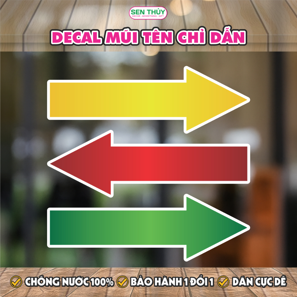 Decal Mũi Tên Chỉ Dẫn Chống Nước - Hình Dán Mũi Tên Hướng Dẫn Đường, Decal Mũi Tên Sẵn Keo Dán - DCB