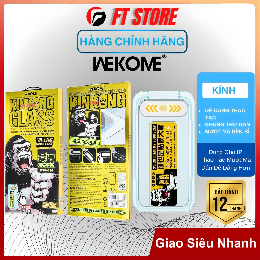 Kính Cường lực KINKONG tự dán Chống bụi màng loa Chống vân tay WTP-034 WTP-057 Chính hãng