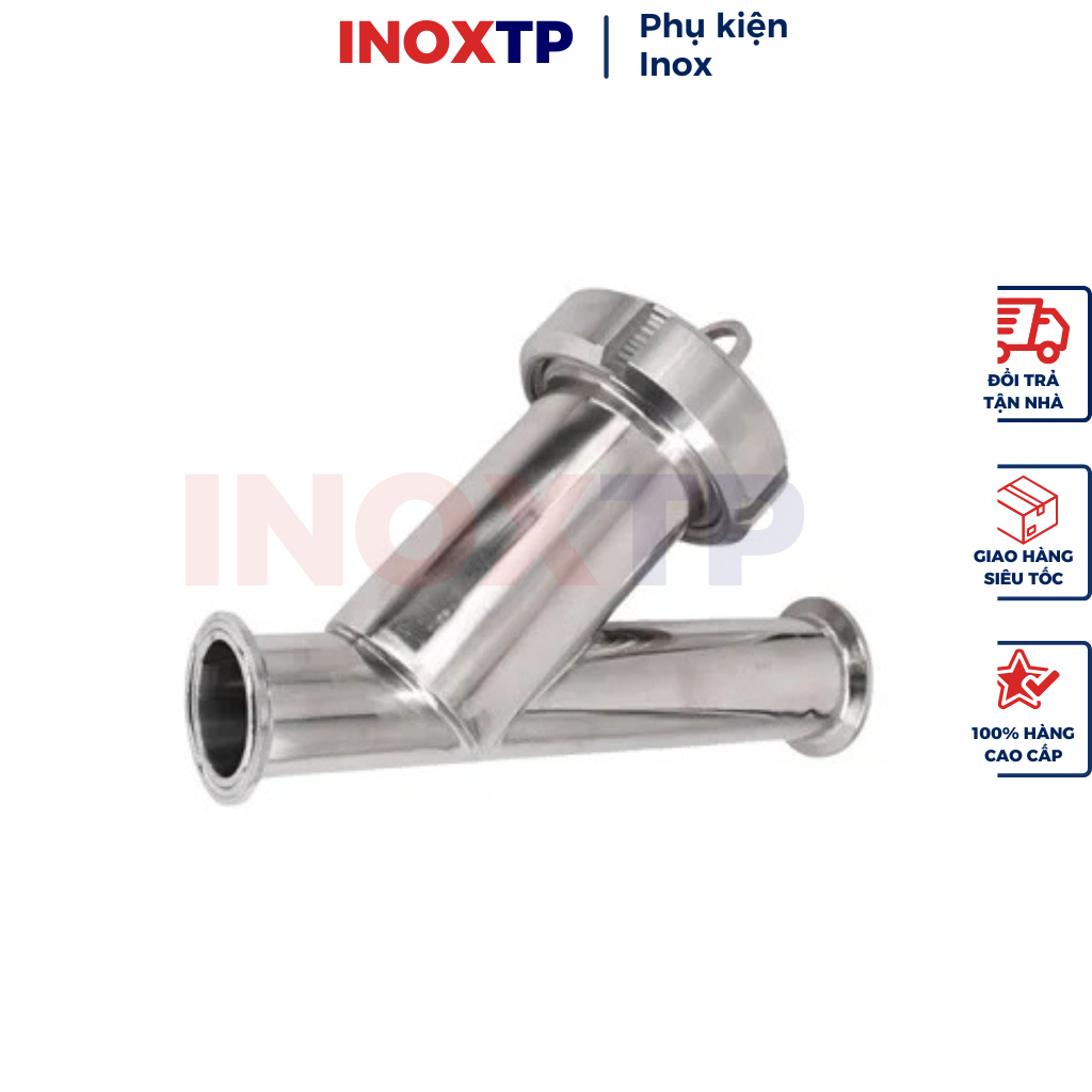 Lọc Y Vi Sinh Inox 304 Nối Clamp - Lọc Vi Sinh Hình Chữ Y Nối Kẹp Clamp Inox 304