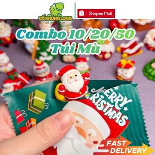  Combo 10 20 50 Túi Mù Noel Giáng Sinh BỐ KHỦNG LONG Túi Kẹo Bóc Qùa Bí Mật 