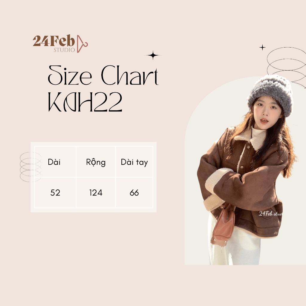 Áo khoác da lộn dáng lỡ trần lông cừu phong cách vintage Hàn Quốc 24Feb.Studio KAH22 | BigBuy360 - bigbuy360.vn