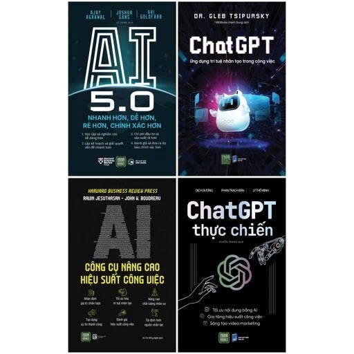 Sách - Combo Sách - ChatGPT + ChatGPT Thực Chiến + AI 5.0 + AI Công Cụ Nâng Cao Hiệu Suất Công Việc 