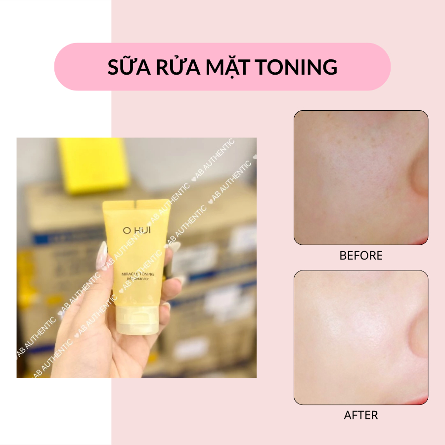 Sữa rửa mặt OHUI vàng Miracle Toning Jelly Cleanser 40ml - AB AUTHENTIC | BigBuy360 - bigbuy360.vn