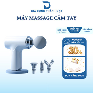 Máy massage cầm tay mini, massage toàn thân cầm tay 6 cấp độ chuyên sâu với 4 đầu mát xa