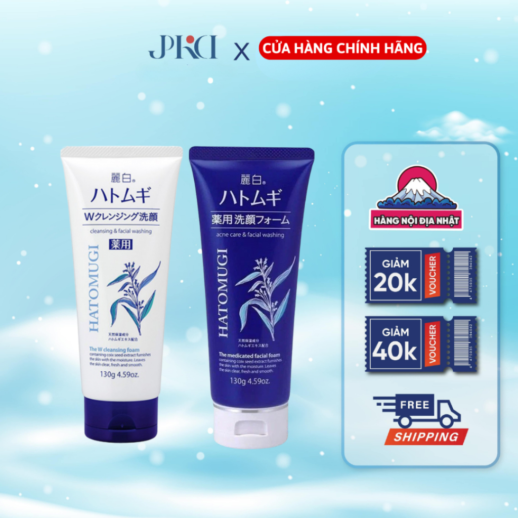 Sữa rửa mặt tẩy trang, dưỡng ẩm, trắng da Ý Dĩ Reihaku Hatomugi Cleansing & Facial Washing 130g | BigBuy360 - bigbuy360.vn