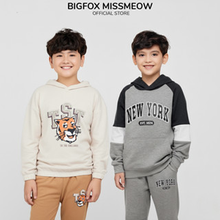  Bộ thu đông cho bé trai size đại BIGFOX MISS MEOW quần áo nỉ dài tay cỡ trẻ em 3 - 11 tuổi 30kg 40kg 