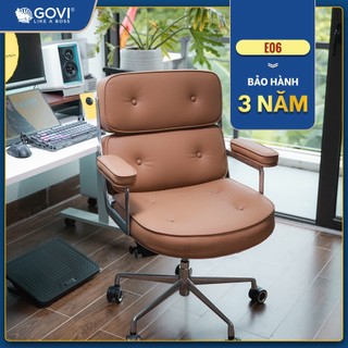 Ghế Da Văn Phòng Giám Đốc Govi Eva E06 Cao Cấp, Ghế Lãnh Đạo Sang Trọng, Khung Kim Loại Chắc Chắn