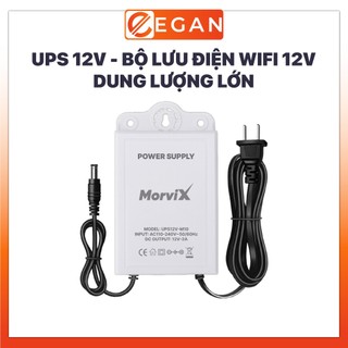 Bộ lưu điện 12V lưu điện wifi và camera trong nhà MORVIX, ups wifi 12v trữ điện từ 8-15H