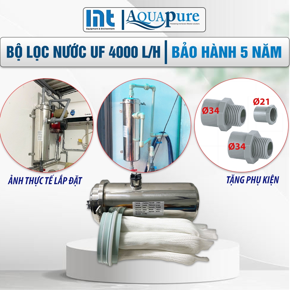 Máy lọc UF 4000L/H Flukon (R-PVDF), lọc nước đầu nguồn, lọc nước sinh hoạt, nước máy siêu sạch