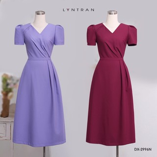 Đầm xoè nữ cổ V ly xếp sườn LYNTRAN DX-2996N