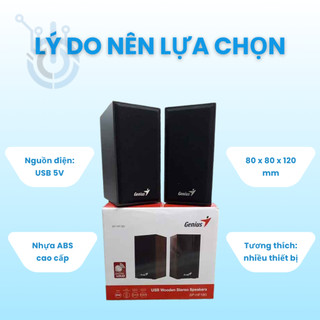 Loa vi tính genius SP-S110 2.0 tần số 200hz-20khz kết nối jack 3.5mm tiện dụng cho pc