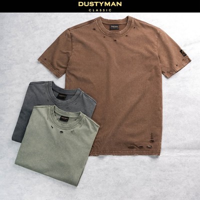 Áo Thun Nam Ravel Dustyman,Wash Rách Nhẹ Cổ Điển, Vải 100% Cotton Cao Cấp,Form Regular Fit