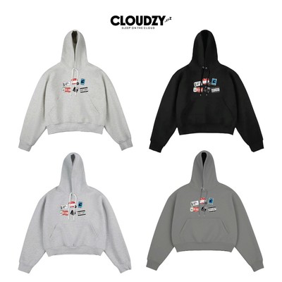 Áo khoác hoodie boxy nỉ nam local brand hoodie nữ unisex form rộng basic tay phồng CLOUDZY STICKER