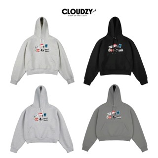  Áo khoác hoodie boxy nỉ nam local brand hoodie nữ unisex form rộng basic tay phồng CLOUDZY STICKER 