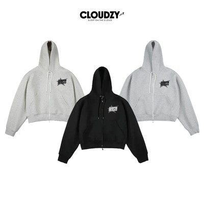 Áo hoodie zip boxy nam local brand Cloudzy hoodie nỉ bông nữ unisex form rộng basic mũ siêu to CLOSE