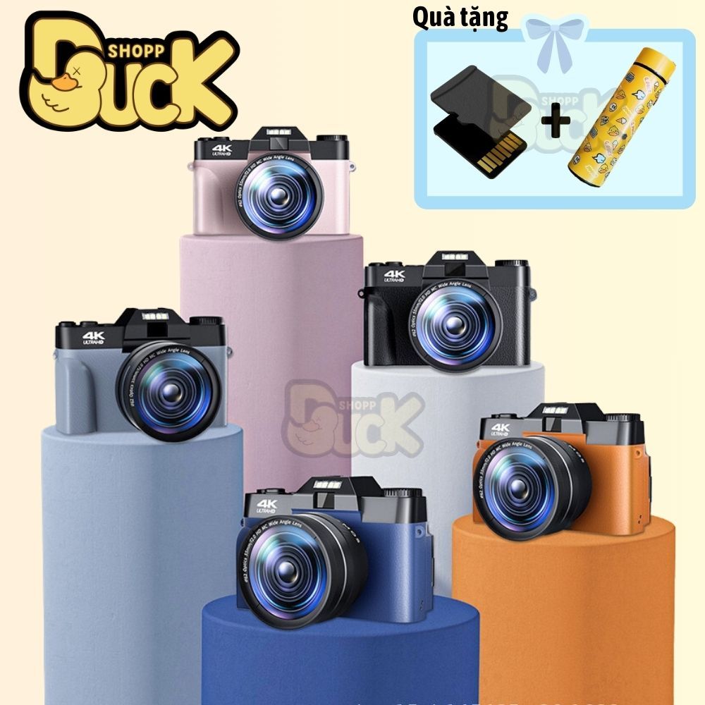 [Tặng thẻ nhớ] Máy ảnh Chụp Hình Retro 48MP Quay phim 4K UltraHD  - giả lập màu phim, quay video slow-mo, tích hợp wifi