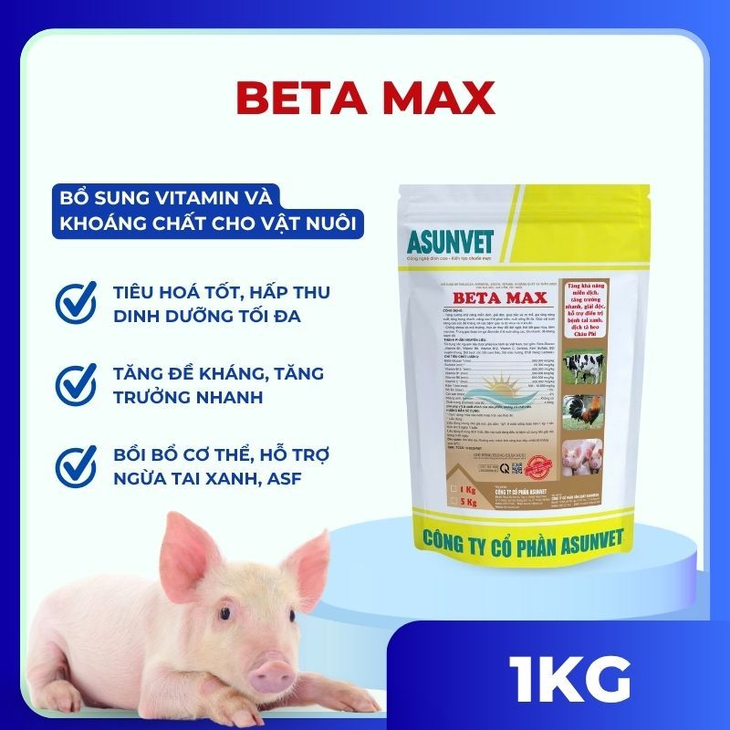 Bổ sung dưỡng chất B-GLUCAN 50 ASUNVET cho Gà chọi, Gia súc và Gia cầm 1KG - SP313 - Chickingg