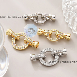 [ZZ65] Chốt Khóa Hình Tròn Đính Đá ZC - Chốt Khóa Vòng Tay & Cổ - 3 Màu Sắc - Phụ Kiện Trang Sức Làm Vòng, Chuỗi