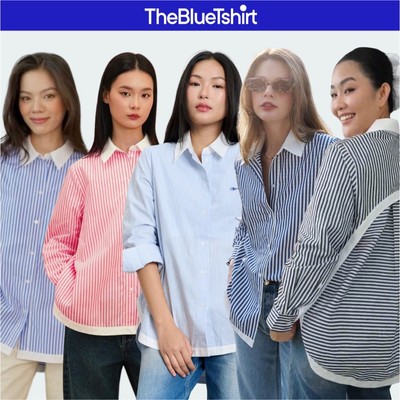 TheBlueTshirt - Áo Sơ Mi Phom Rộng Kiểu Nữ - Modern Arc Oversized Shirt - Women
