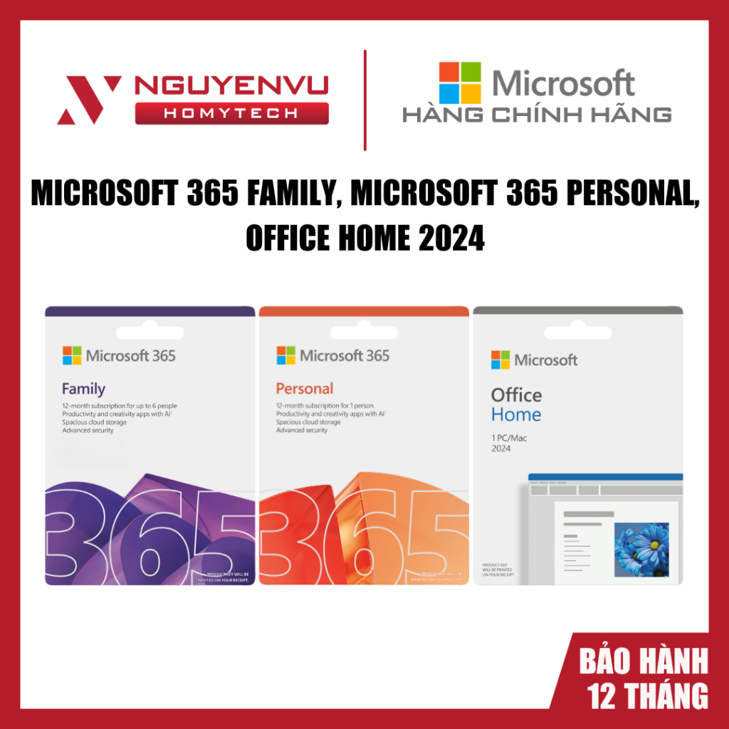 [Full VAT] Phần mềm Microsoft 365 𝐅𝐀𝐌𝐈𝐋𝐘, Microsoft 365 𝐏𝐄𝐑𝐒𝐎𝐍𝐀𝐋, Office 𝐇𝐨𝐦𝐞 𝟐𝟎𝟐𝟒 - Chính hãng