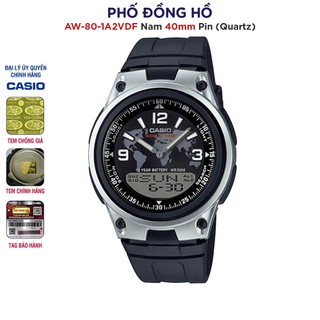 Đồng hồ nam dây nhựa casio chính hãng anh khuê aw-80-1a2vdf