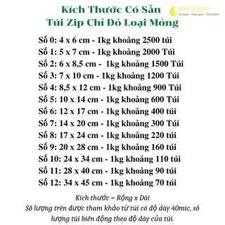 1kg Túi zip viền đỏ loại mỏng