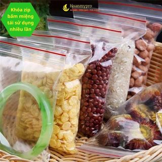 1kg Túi zip viền đỏ loại mỏng