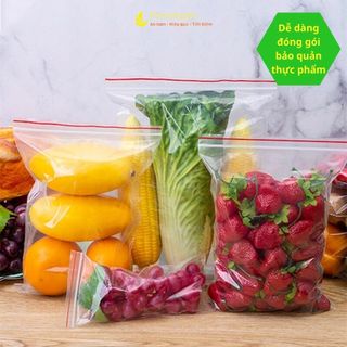 1kg Túi zip viền đỏ loại mỏng