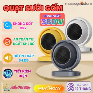  Máy Sưởi Mini Để Bàn Công Suất 380W Quạt Sưởi Mùa Đông Làm Ấm Cực Nhanh Tự Động Ngắt Khi Đổ Tiết Kiệm Điện 