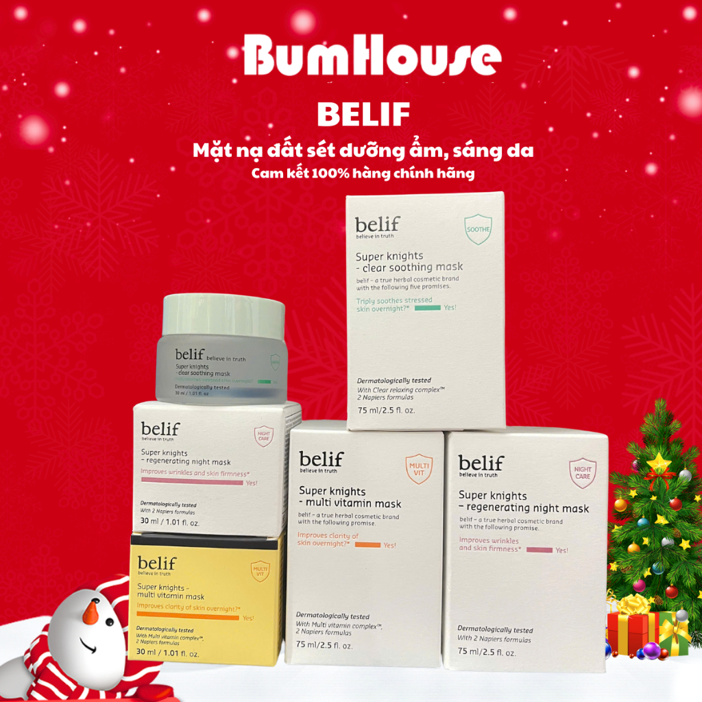 Mặt nạ ngủ Belif Super Knights Multi Vitamin/ Regenerating/Clear Soothing Mask 5ml 25ml 30ml 75ml