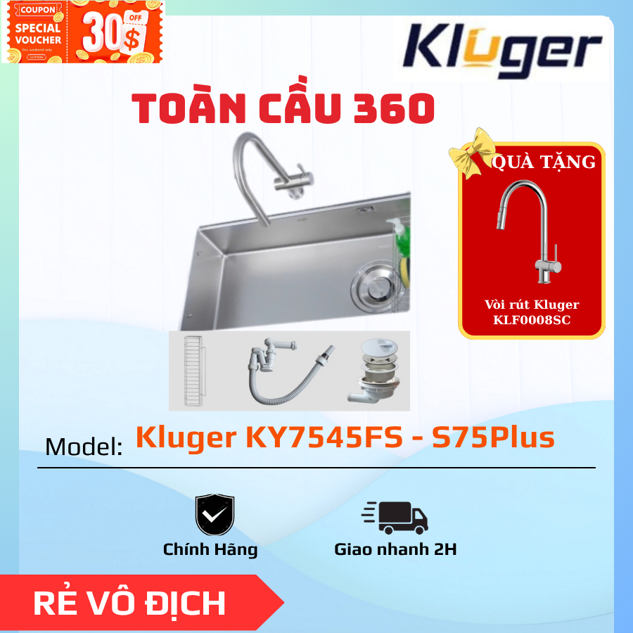 KY7545FS  S75 plus/ Chậu Rửa Bát Kluger/ Tối ưu không gian – Hài hòa phong cách