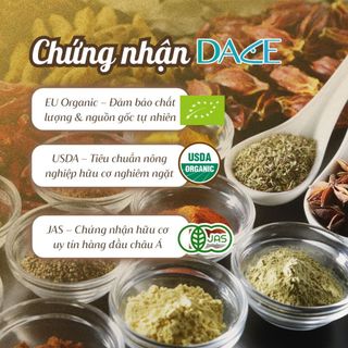 Tinh bột nghệ hữu cơ Dace 150g - Nghệ nếp Cao Bằng, nguyên chất, dễ uống, mịn thơm, chuẩn USDA, EU, JAS Organic
