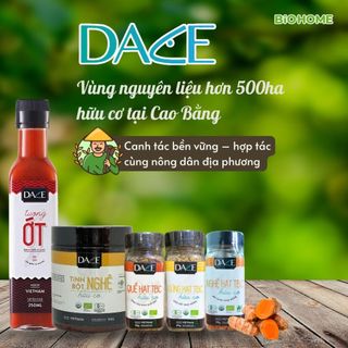 Tinh bột nghệ hữu cơ Dace 150g - Nghệ nếp Cao Bằng, nguyên chất, dễ uống, mịn thơm, chuẩn USDA, EU, JAS Organic