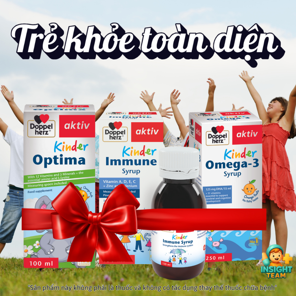 [COMBO HOT] Bộ 3 Doppelherz Optima + Immune + Omega 3 – Bé TRẺ KHOẺ, PHÁT TRIỂN TOÀN DIỆN
