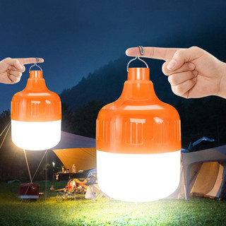  Bóng Đèn LED Tích Điện Công Suất 100W Chống Nước Có Móc Treo Tiện Lợi 