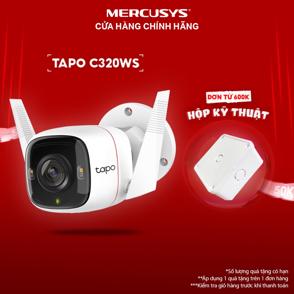 [Hỏa Tốc] Camera WiFi Ngoài Trời TP-Link Tapo C320WS Độ Phân Giải 2K QHD