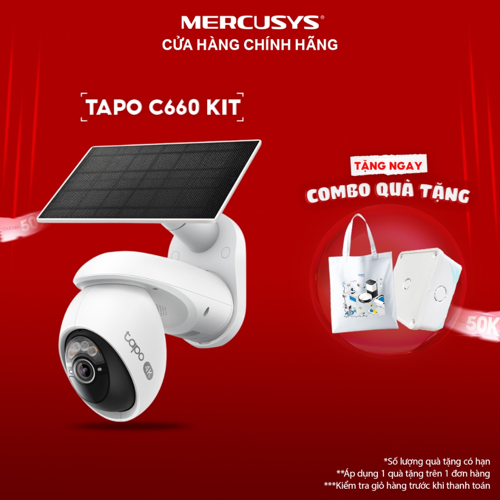 Camera Wi-Fi 4K Tapo C660 KIT | Pin Năng Lượng Mặt Trời, AI Theo Dõi 360°