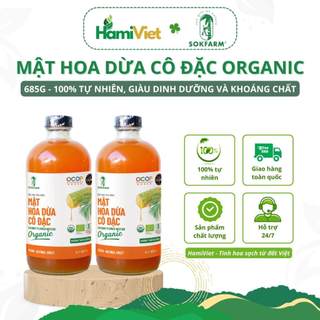 Mật hoa dừa cô đặc organic Sokfarm 685g nguyên chất 100%, giàu dinh dưỡng và khoáng chất tự nhiên
