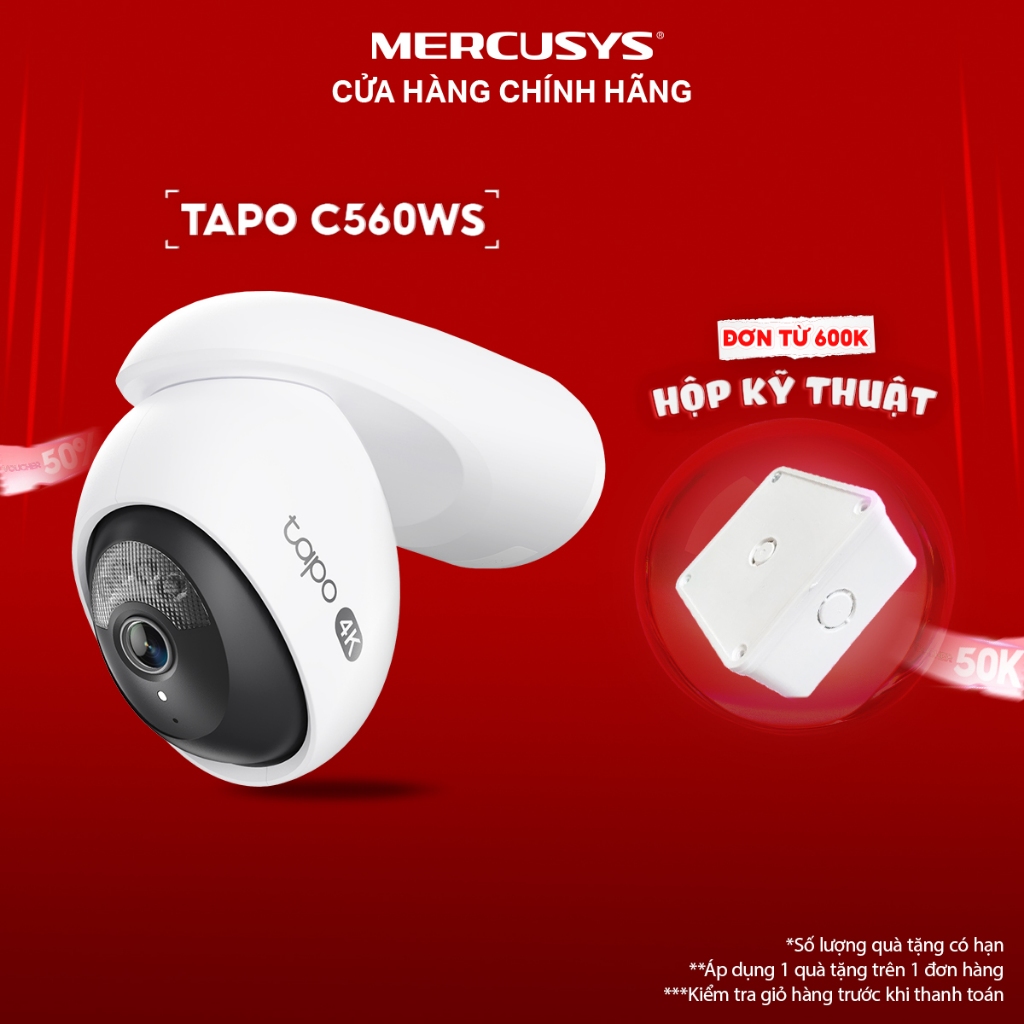 Camera Wi-Fi Ngoài Trời 4K Tapo C560WS Quay Quét 360° | Tích Hợp AI, Giá Tốt