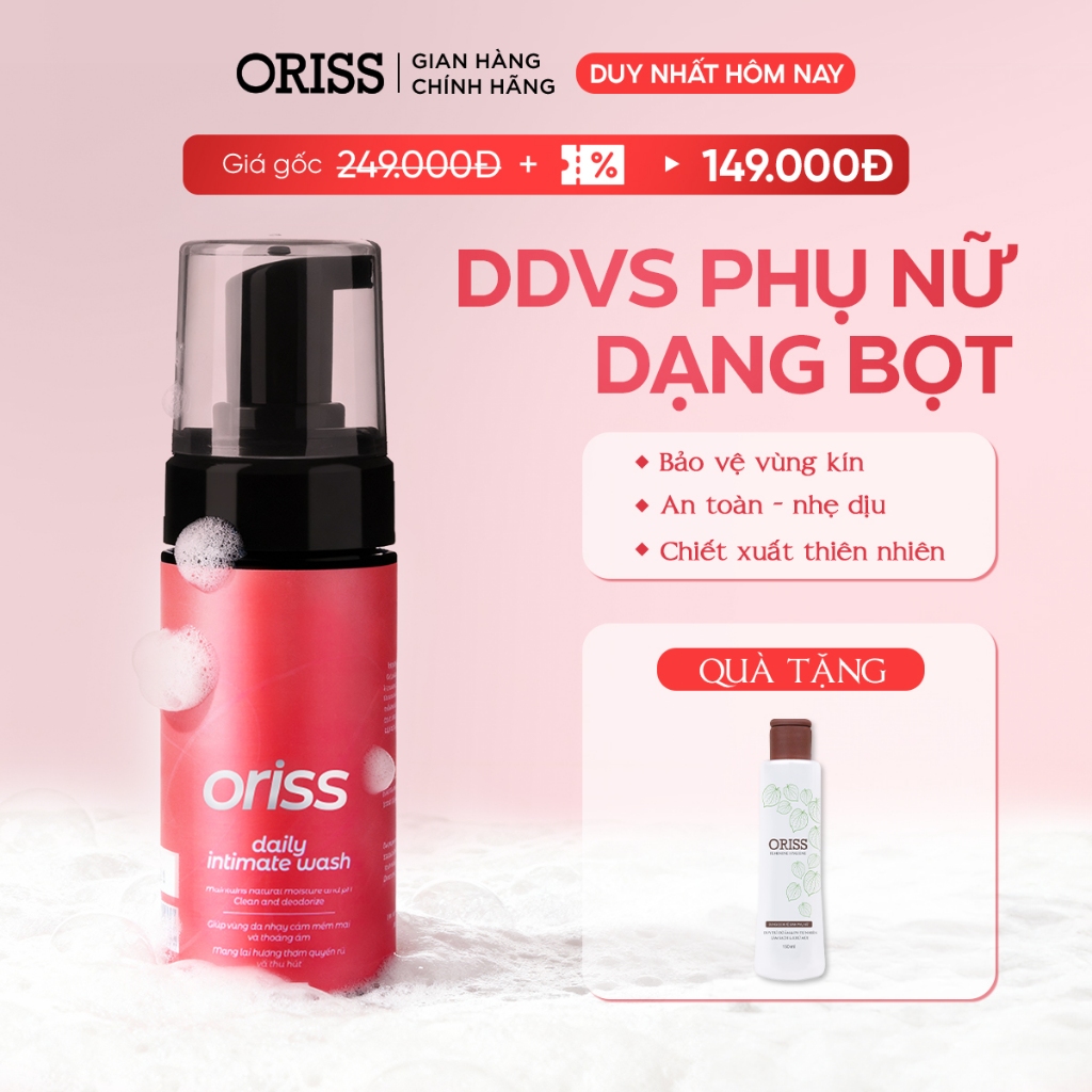 Dung dịch vệ sinh phụ nữ dạng bọt Oriss Daily Intimate Wash hỗ trợ làm sạch dịu nhẹ hương nước hoa 1