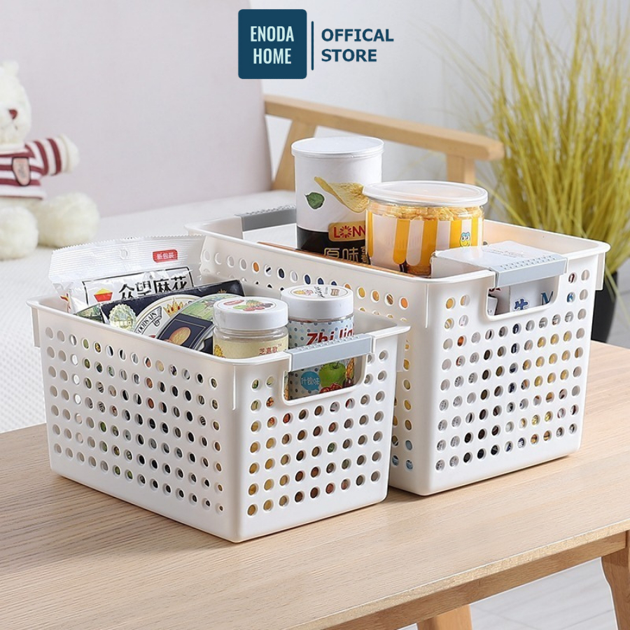 Giỏ Nhựa Chữ Nhật Đựng Đồ Đa Năng, Khay Rổ Đa Kích Thước Đựng Đồ Có Tay Cầm Xám Q038 | BigBuy360 - bigbuy360.vn